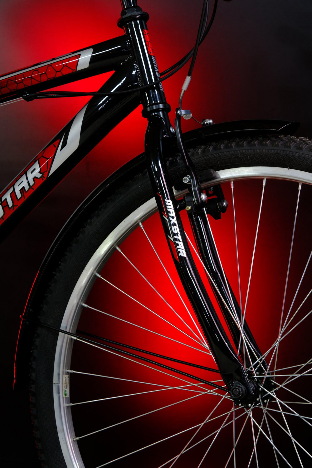 MAXSTAR 26" V-BRAKE R Чёрный/Красный